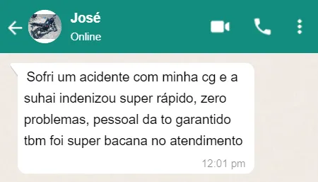 Depoimento de cliente em conversa