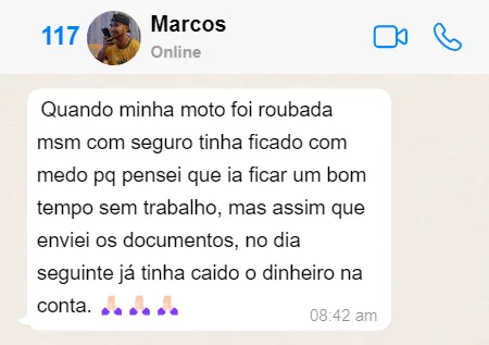 Depoimento de cliente em conversa
